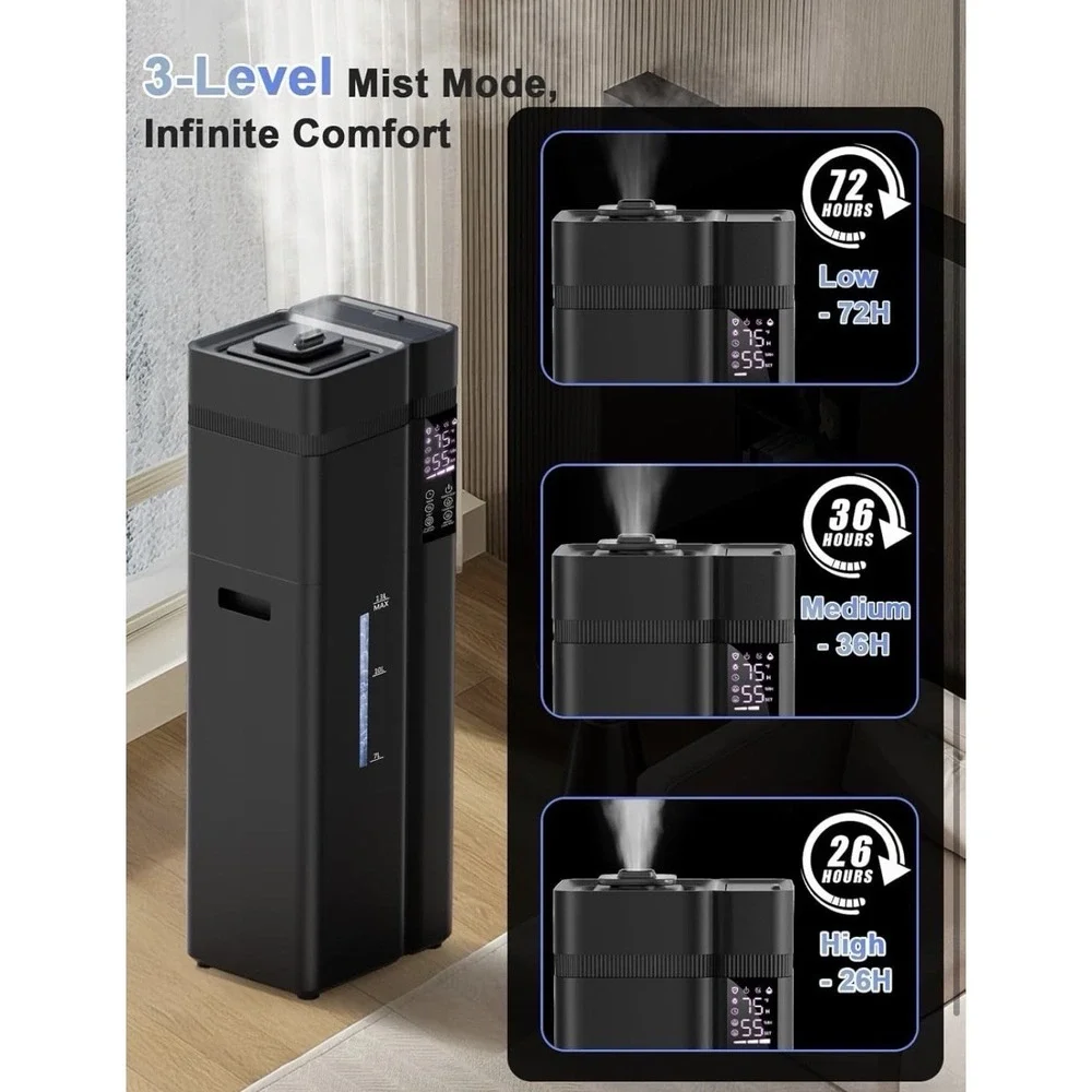 Zeova 13L/3.4Gal Humidifiers for Bedroom Ultrasonic Warm‎ & Cool Mist Humidifier